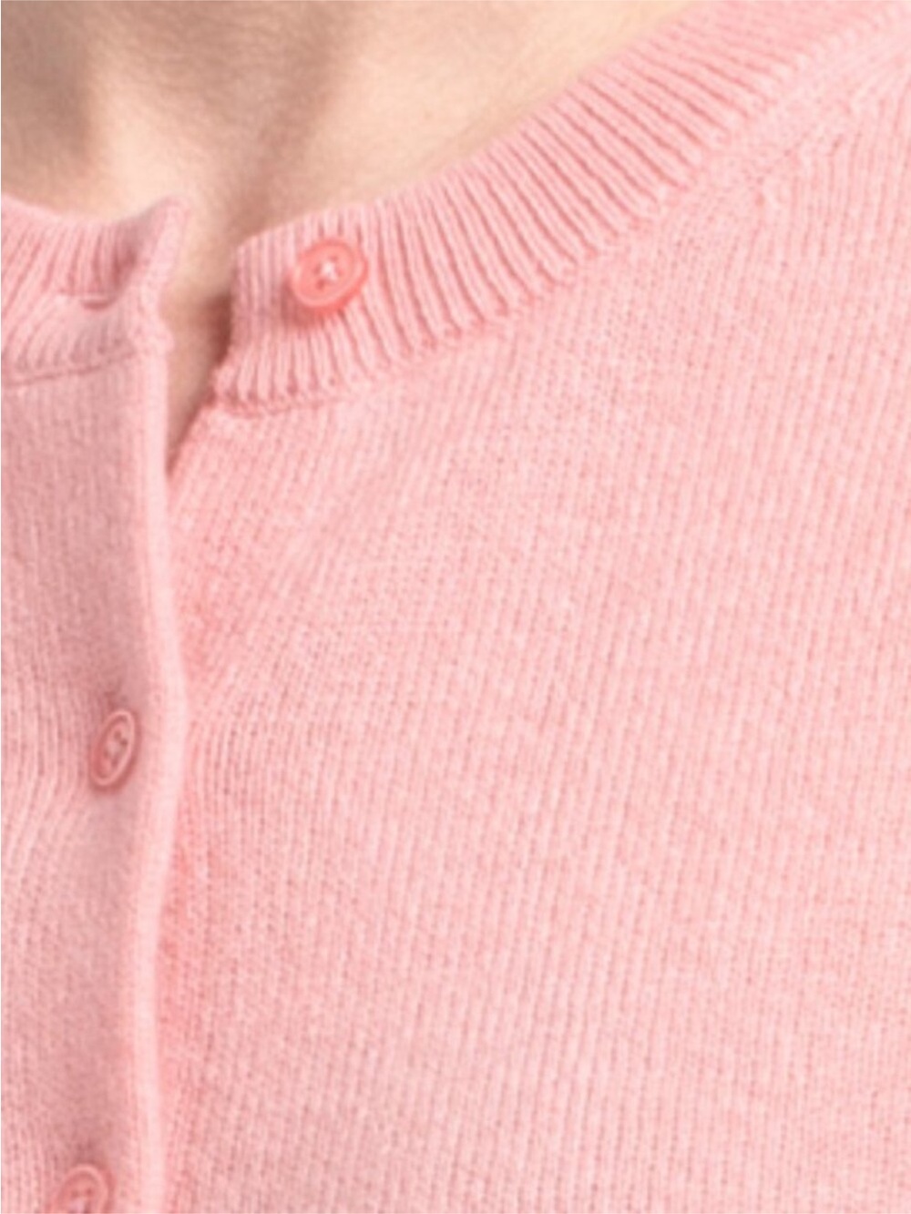 White + Warren Light Pink Cashmere Short-Sleeve Cardigan - Picture 3 of 4